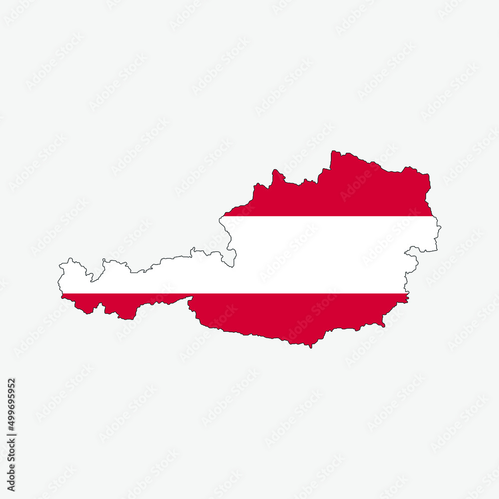 Fototapeta Map of Austria region outline silhouette vector illustration
