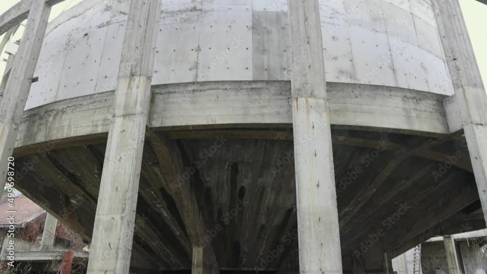 Round Concrete Building Structure Under Construction Tilt Down