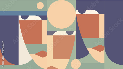 Contemporary abstract face, great design for any purposes. Vector illustration design. Art collection.