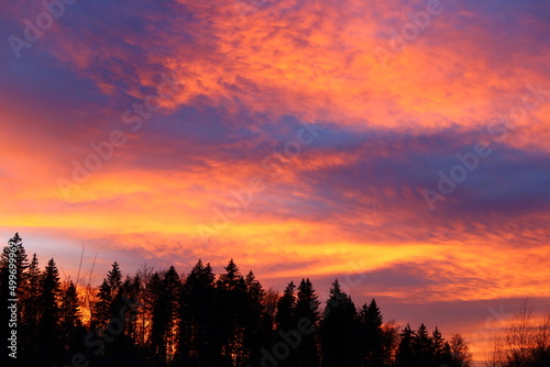 View on a sunset in the department of Jura  © clement