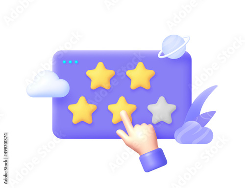 Rating, great design for any purposes. Creative concept design. Vector graphic. 3d realistic render vector