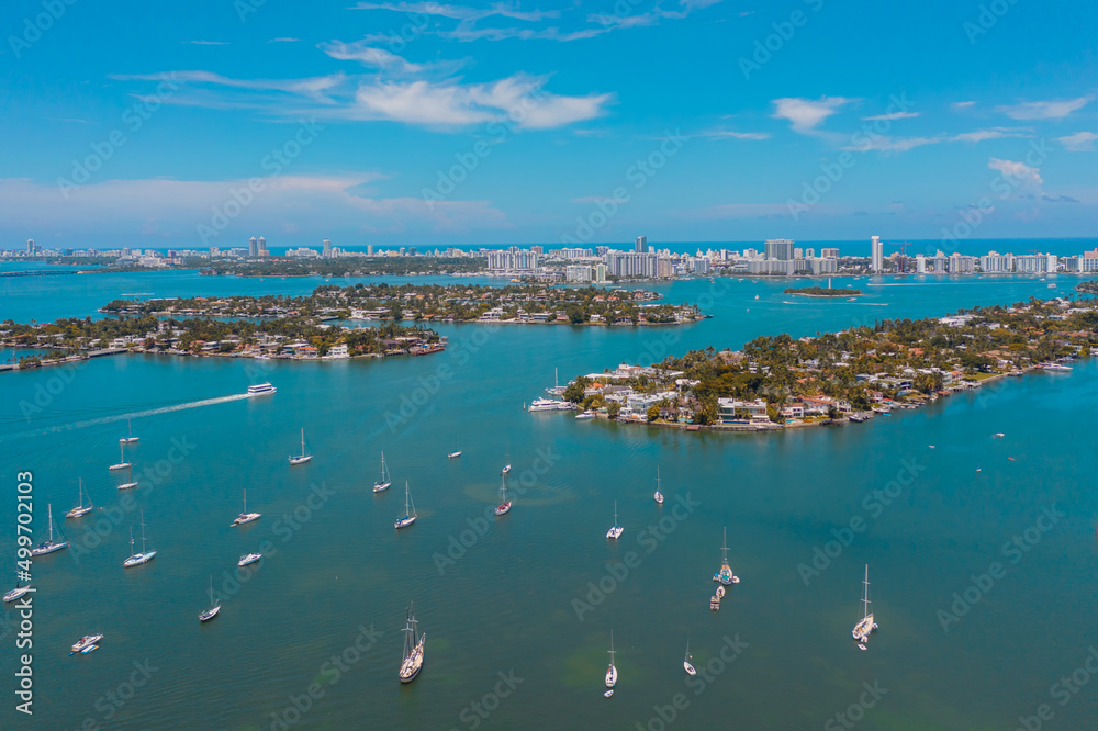 Boats in Biscayne Bay in Miami Beach Boats in Biscayne Bay in Miami Beach