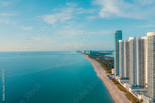 Panoramic view of the pristine Sunny Isles Beach in South Florida © Luis