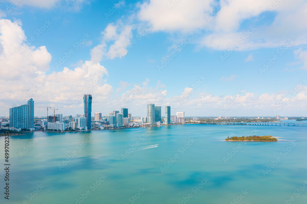 Panoramic view of Biscayne Bay in Miami Florida Panoramic view of Biscayne Bay in Miami Florida