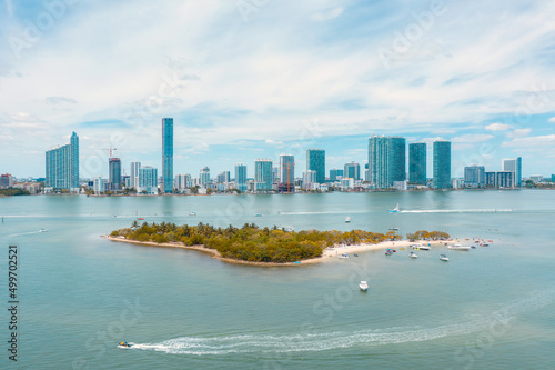 Small Island in the middle of Biscayne Bay in Miami, Florida photo