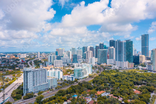 Panoramic view of the Brickell Miami skyline in Florida photo