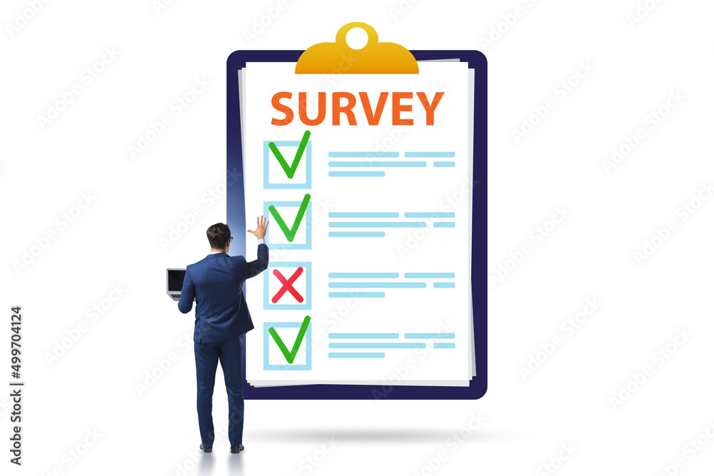 Survey questionnaire with tick boxes
