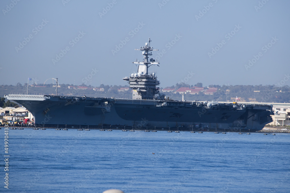 Aircraft Carrier in port