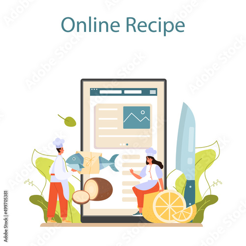 Fish and chips online service or platform. British deep-fried