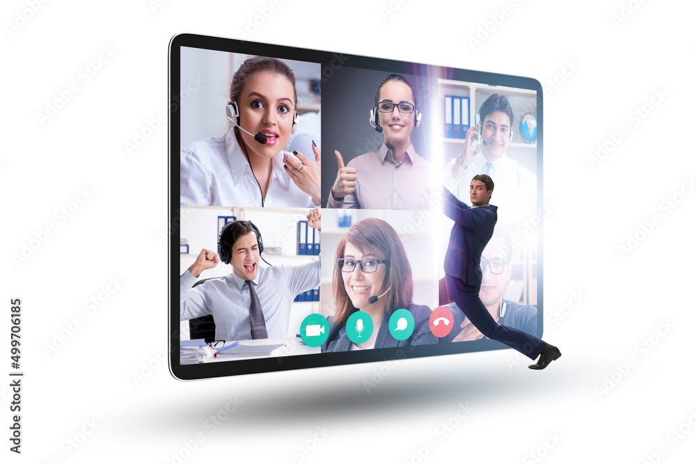 Videoconferencing concept with people in online call Videoconferencing concept with people in online call