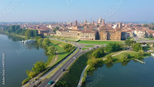 Aerial view of Italian town Mantua photo