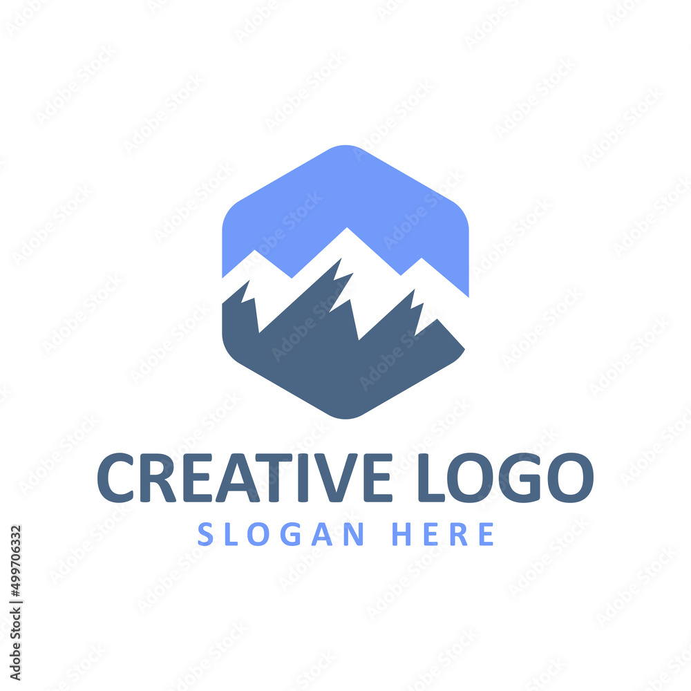Vector graphic of abstract mountain logo design template Vector graphic of abstract mountain logo design template