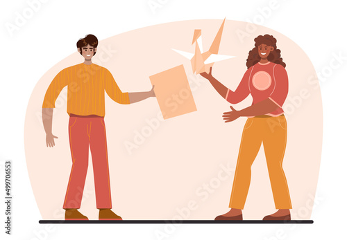 Transforming concept. Transformation metaphor, changing and evolution