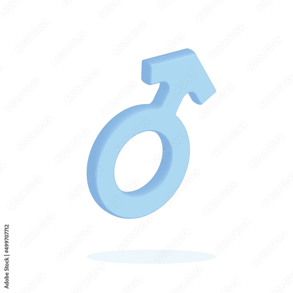 Male blue symbol icon on white background. 3d render vector. Male gender symbol. Sexual symbols. 3D male signs. Minimalist concept. Male blue symbol icon on white background. 3d render vector. Male gender symbol. Sexual symbols. 3D male signs. Minimalist concept.