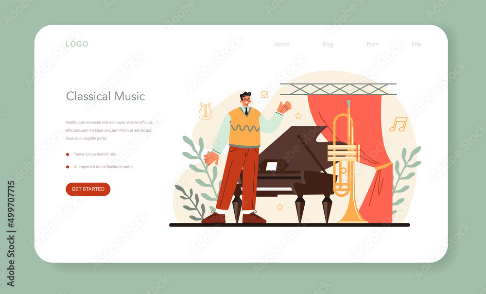 Professional conductor web banner or landing page. Conductor Professional conductor web banner or landing page. Conductor