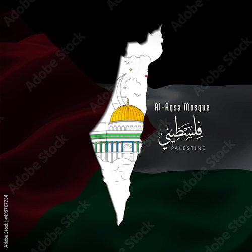 Al Aqsa Mosque In Line Art Design