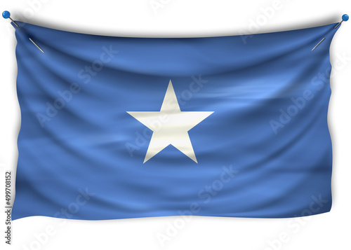 Somalia Wavy Flag, national flag clipping path, 3D illustration	