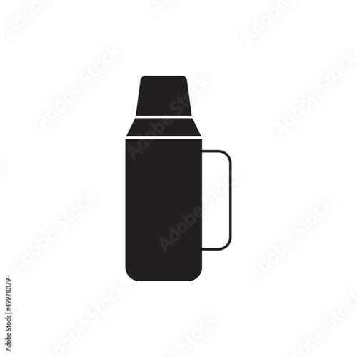 thermo flask camp icon in black flat glyph, filled style isolated on white background