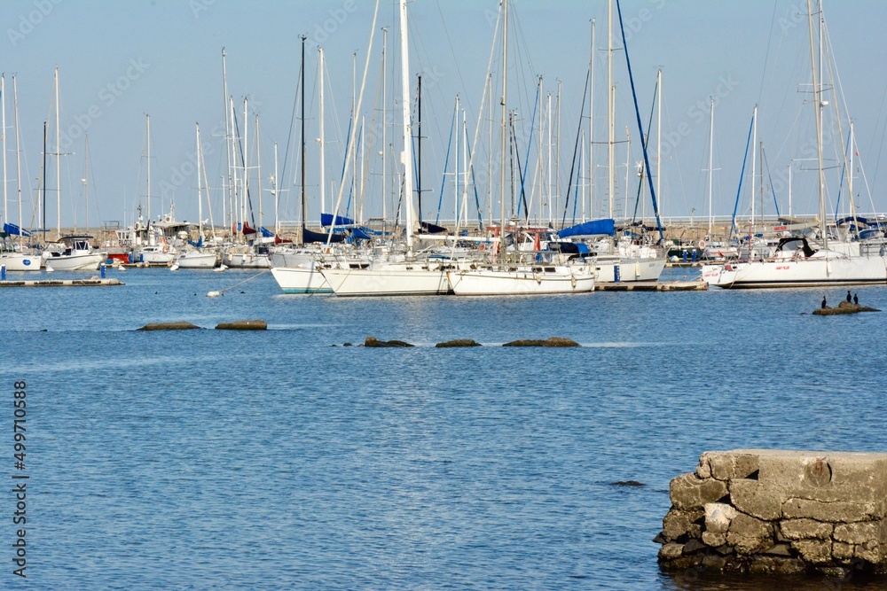 
Punta del Este, Maldonado, Uruguay - January 4, 2022: Boats in Punta del Este Marina