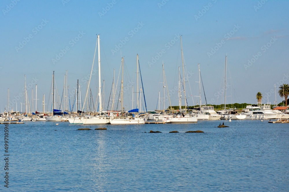 Obraz premium Punta del Este, Maldonado, Uruguay - January 4, 2022: Boats in Punta del Este Marina