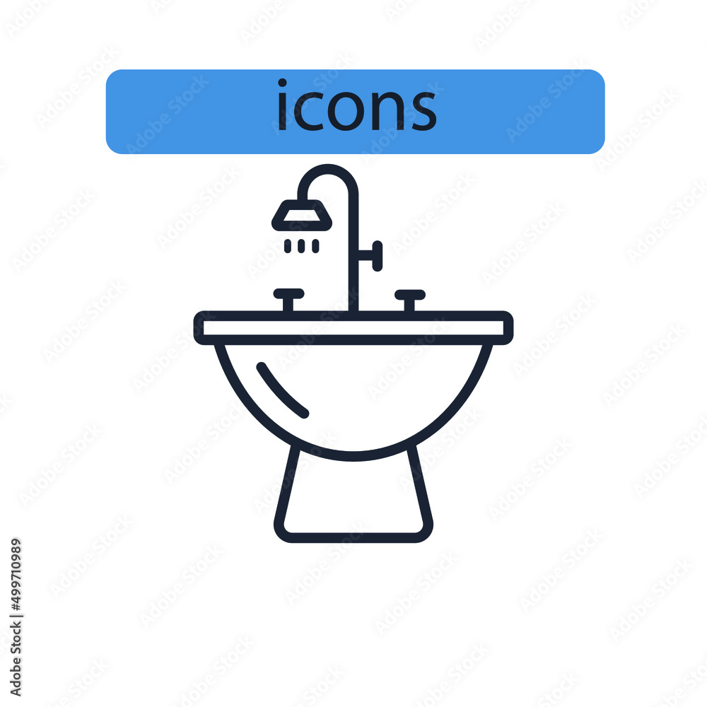 Sink icons symbol vector elements for infographic web Sink icons symbol vector elements for infographic web