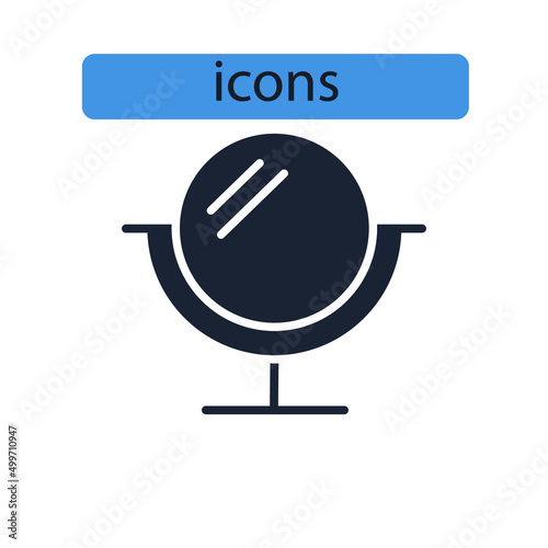 Mirror icons  symbol vector elements for infographic web