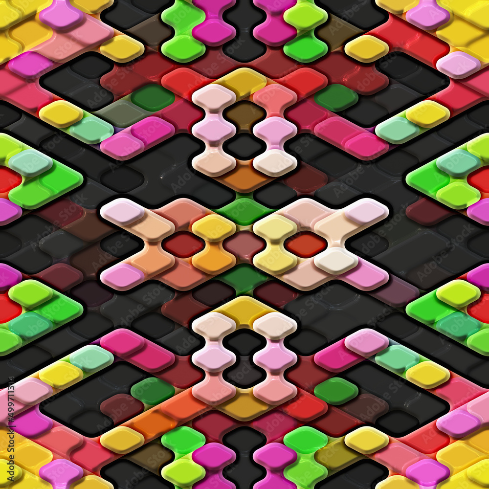 3d abstract geometric- artistic style. Illustration rendering