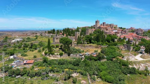 Aerial view of Spanish town Trujillo