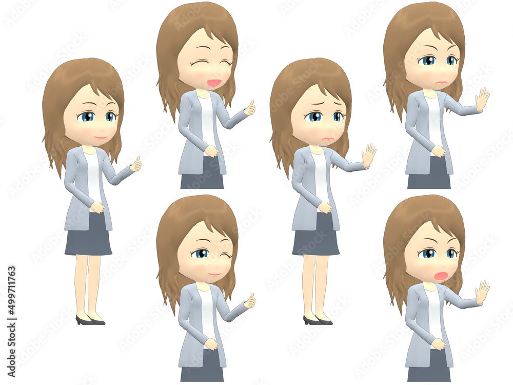 [OK NG A] Caucasian Woman cardigan wavy hair oblique angle