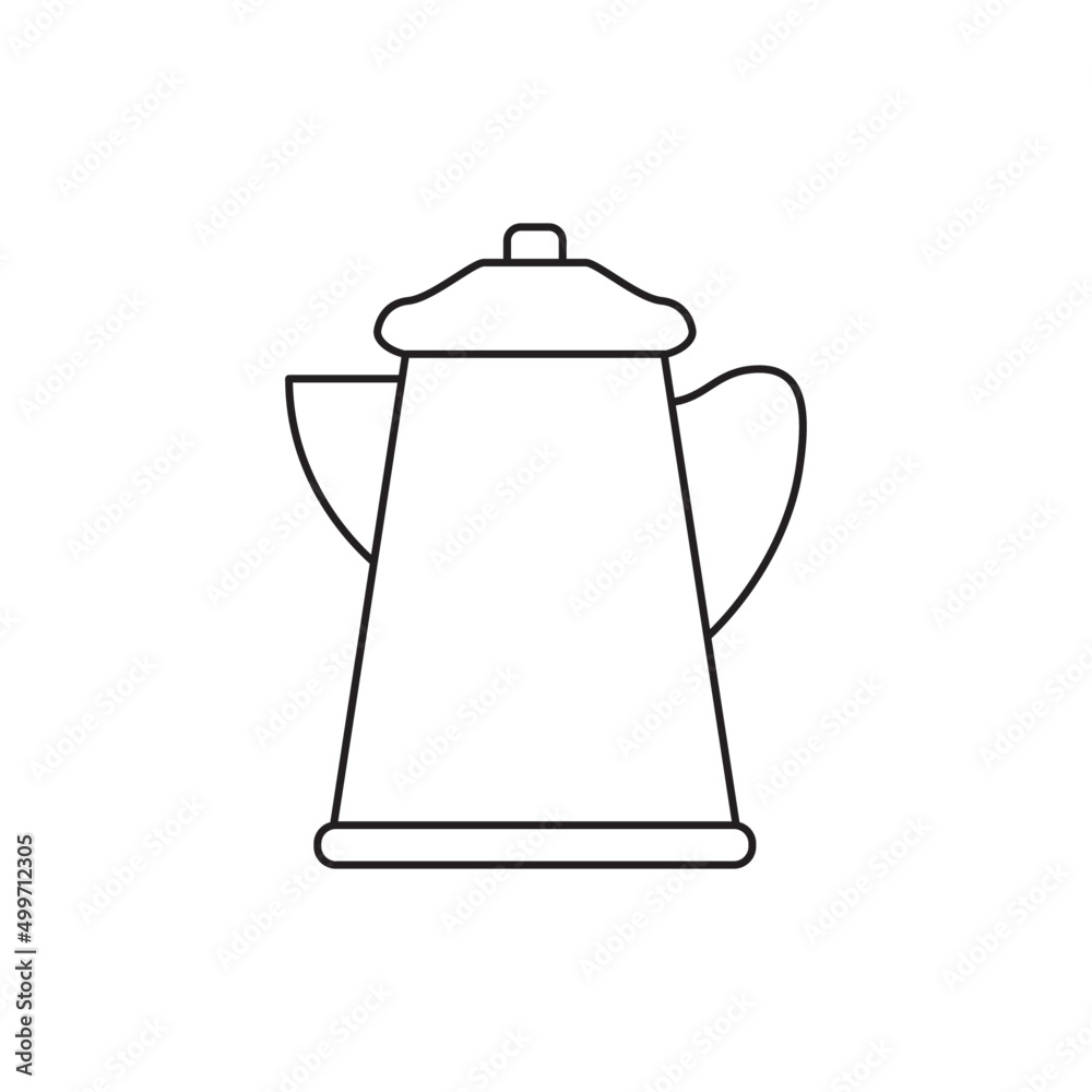 Coffee pot icon line style icon, style isolated on white background Coffee pot icon line style icon, style isolated on white background