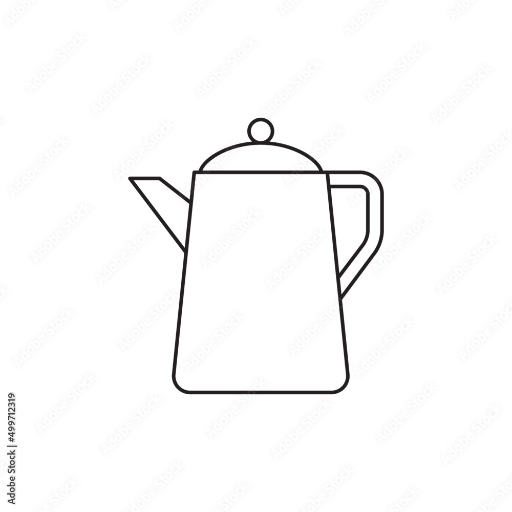 Camping coffee teapot icon line style icon, style isolated on white background Camping coffee teapot icon line style icon, style isolated on white background