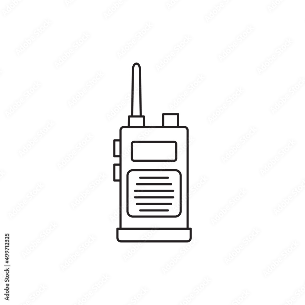 Communication handheld radio icon line style icon, style isolated on white background Communication handheld radio icon line style icon, style isolated on white background