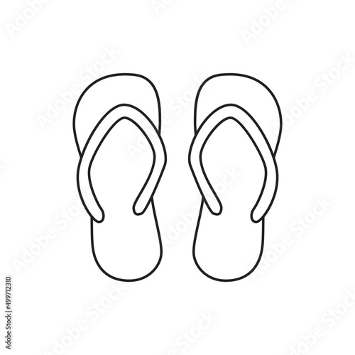 Beach flipflops footwear icon line style icon, style isolated on white background