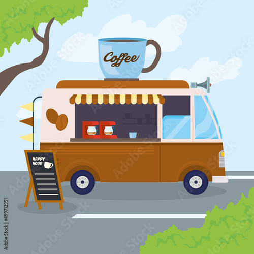 coffee food truck card