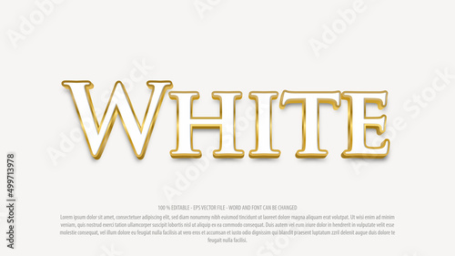 White 3d luxurious style text effect
