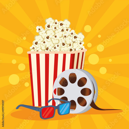 cinema items and pop corn