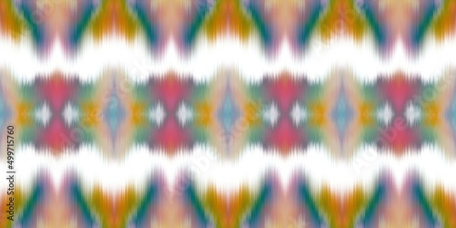 Geometric summer ombre tie dye batik stripe border pattern. Seamless shibori space dyed striped effect fashion trim edging. Washed out boho beach wear ribbon endless tape. © Nautical