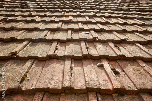 Old roof tiles texture