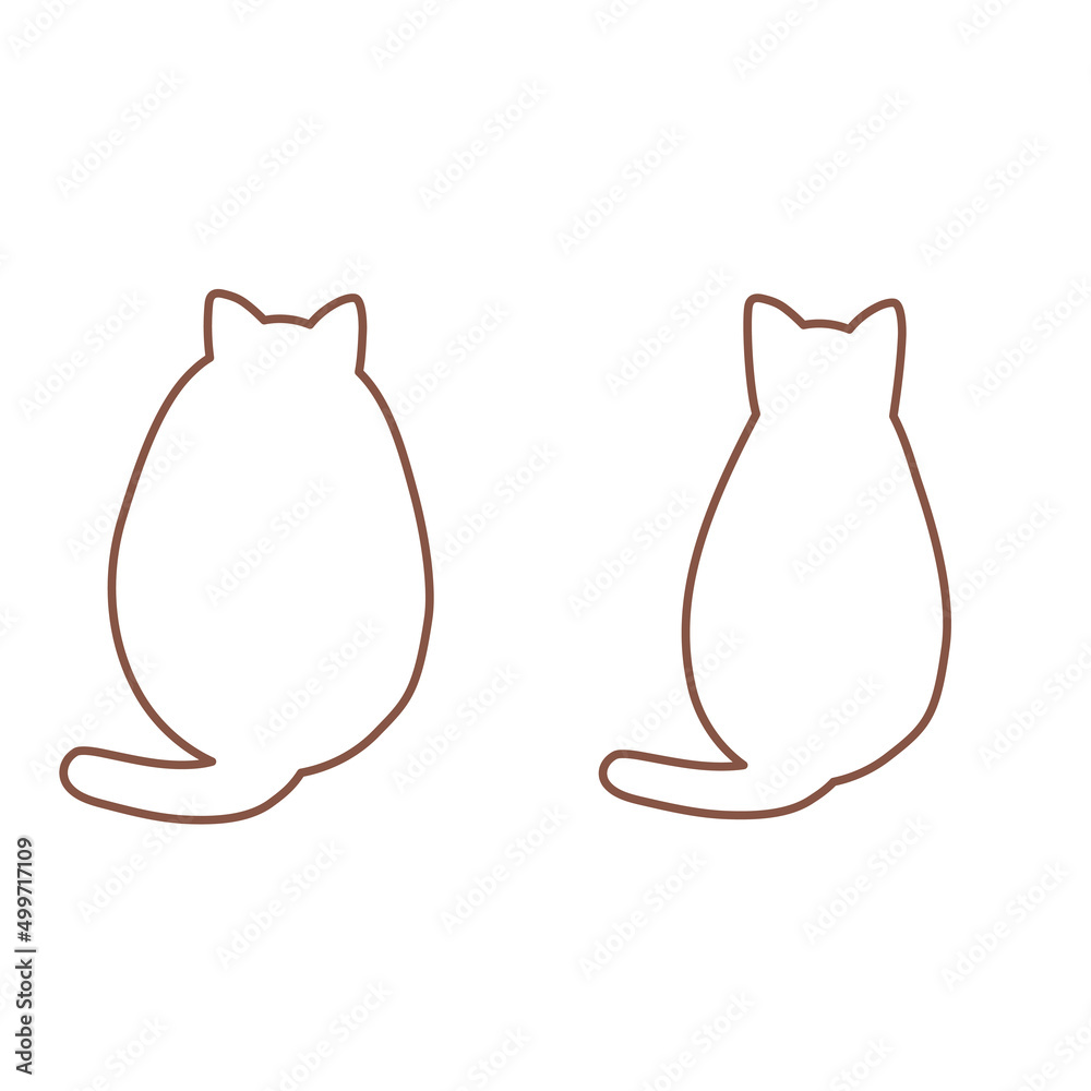 シンプルなネコのシルエットのイラスト素材 白 ぽっちゃり スリム ダイエット シンプルなネコのシルエットのイラスト素材 白 ぽっちゃり スリム ダイエット