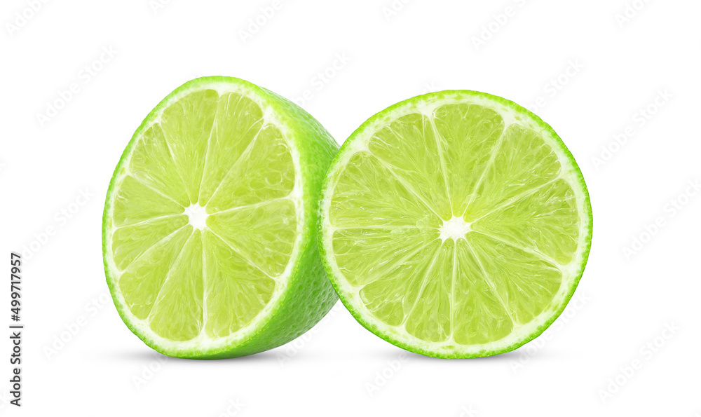 Sliced of fresh lime isolated on white background. Sliced of fresh lime isolated on white background.