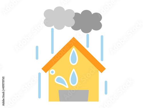 雨漏りをイメージしたイラスト