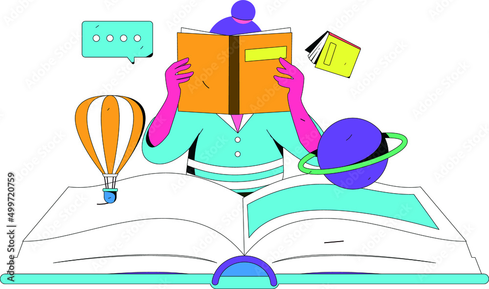 Reading character flat vector concept operation illustration
Reading character flat vector concept operation illustration