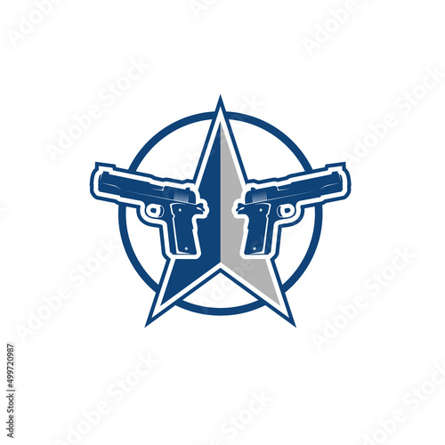 Logo about firearms, gun shooting, police tactics, vector