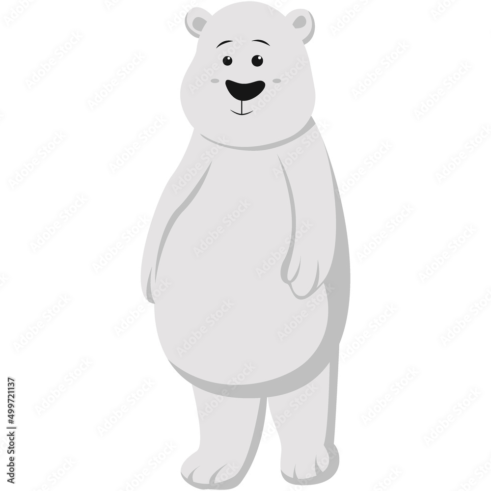 Obraz premium Cute polar bear cartoon isolated on white background