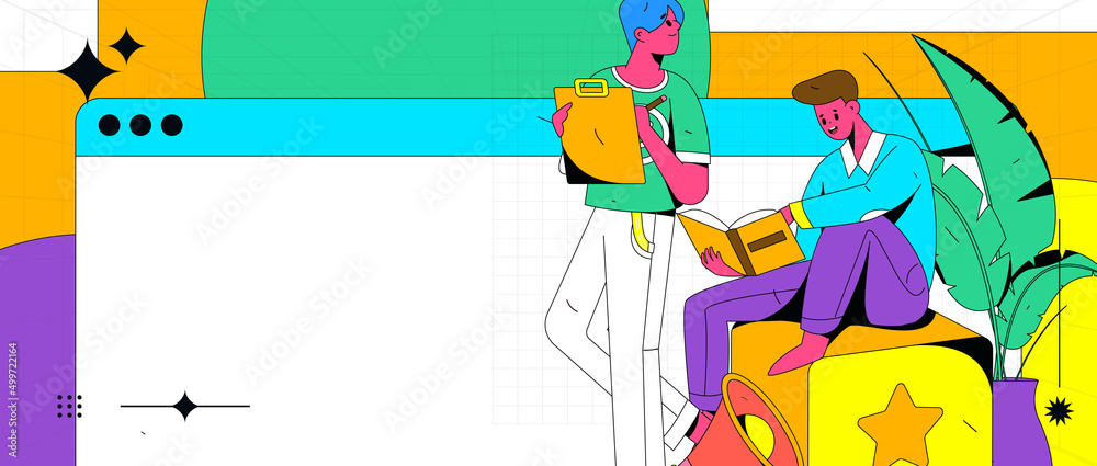 Fototapeta premium Campus recruitment character flat vector concept operation illustration