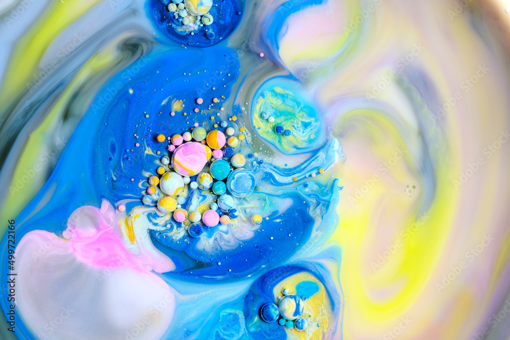 カラフルな絵具と水玉 アブストラクト背景 カラフルな絵具と水玉 アブストラクト背景