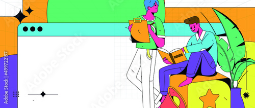 Campus recruitment character flat vector concept operation illustration
