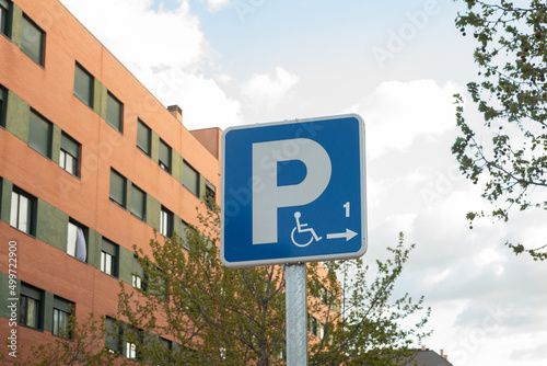 disabled parking sign outside street