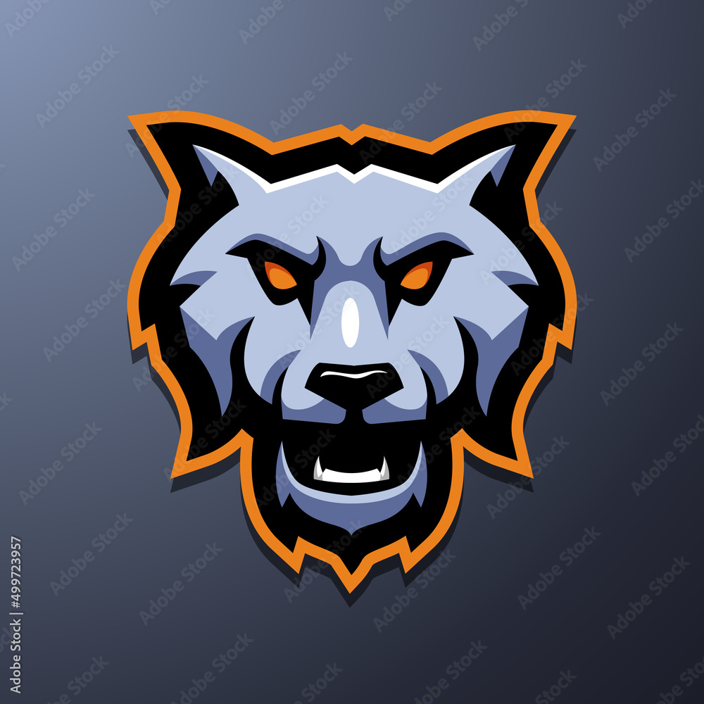Wolf mascot logo design for gaming and sport