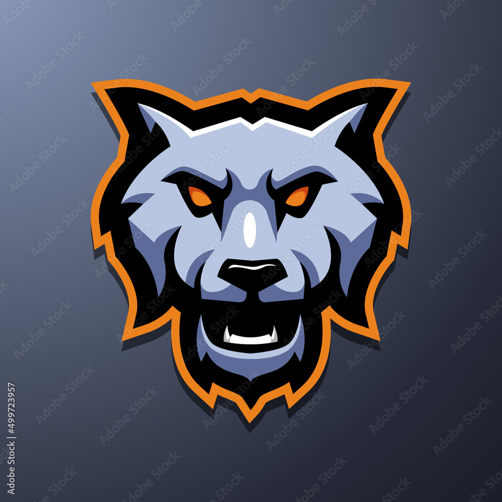 Obraz premium Wolf mascot logo design for gaming and sport